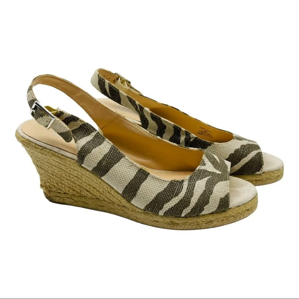 Chico’s Simone Zebra Espadrille Size 9